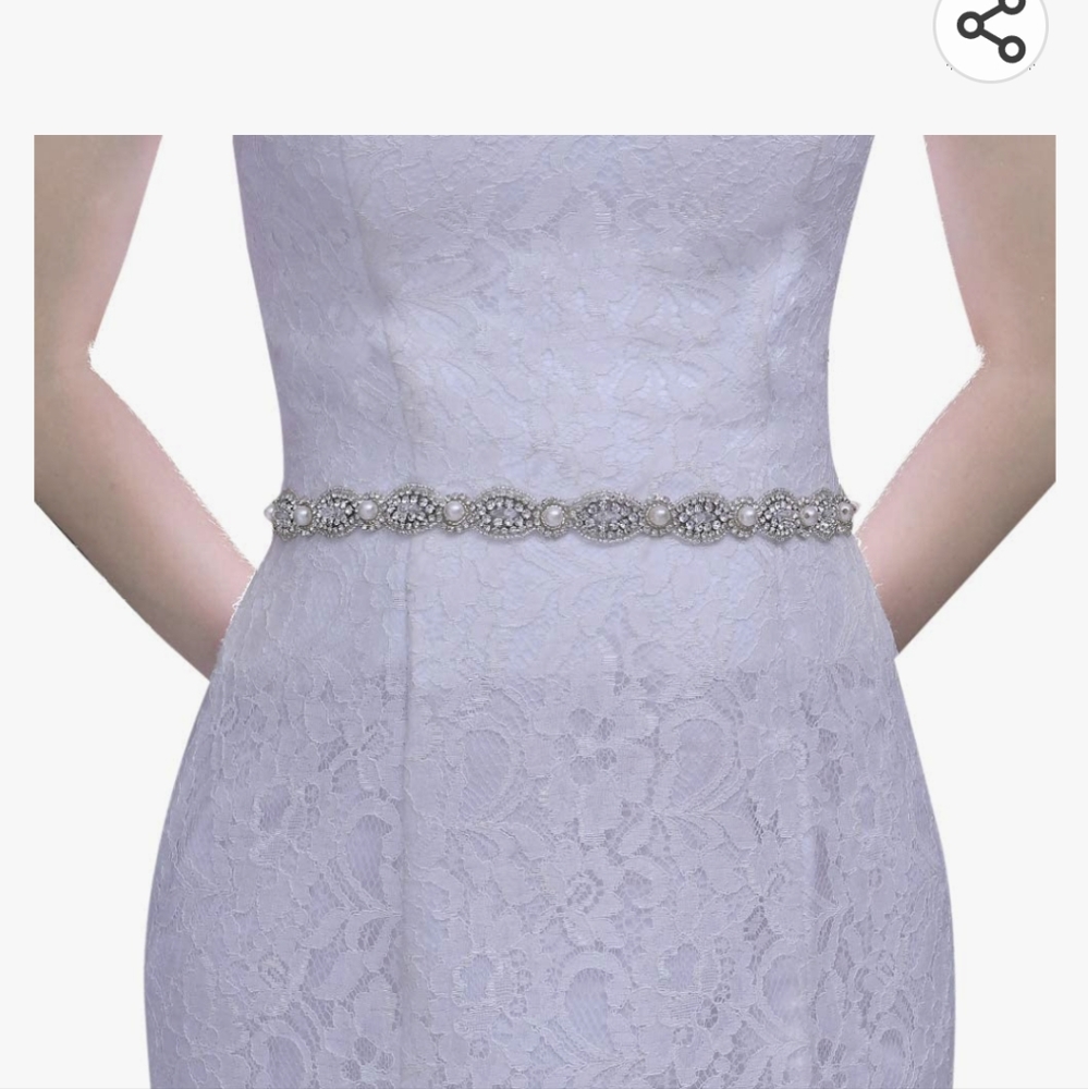 Bridal Belt with Rhinestones and Pearls